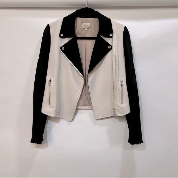 Wilfred Jackets & Blazers - Aritzia Moto Black and White Blazer